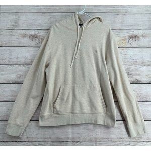 Vintage Polo Ralph Lauren Hoodie Sweatshirt Men's Size XL Cream/Gray Pony